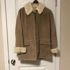 Genuine Leather Suede & Fur Coat